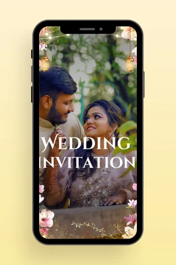 Floral Romantic Wedding Invitation Photo Based