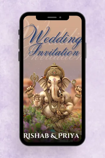 Ganesh Theme Wedding Invitation Digital