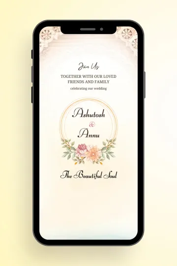 Minimal Elegant Floral Wedding Video Invitation