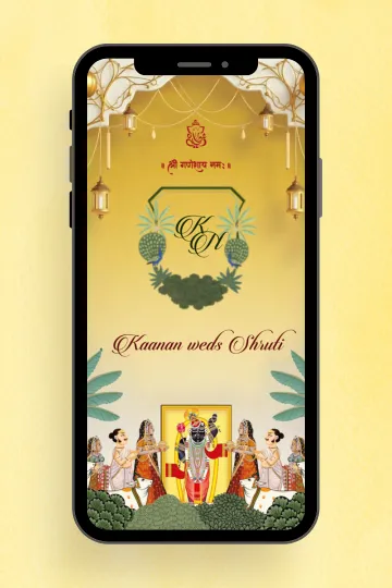 Traditional Themed Indian Wedding Invitation Digital Custom Ecard