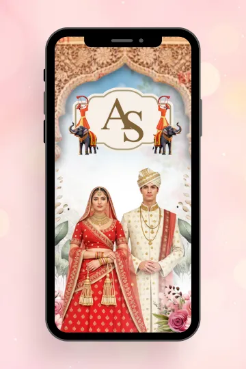 Traditional Indian Wedding Digital Invitation Custom Online Ecard