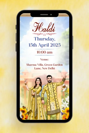 Vibrant All Ceremony Digital Indian Wedding Invitation Custom Card