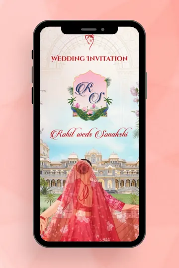 Palace Themed Indian Wedding Ecard Personalized Digital Invitation