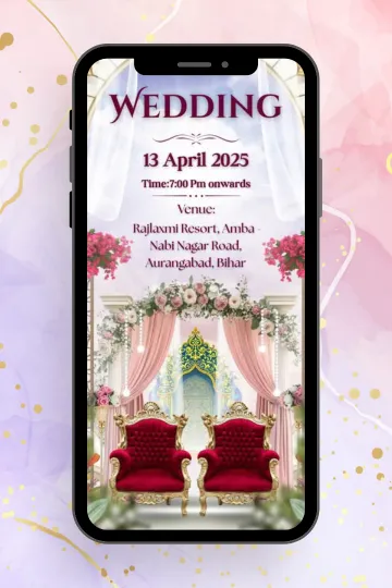 Floral Luxury Online Indian Wedding Invite Custom Digital Card