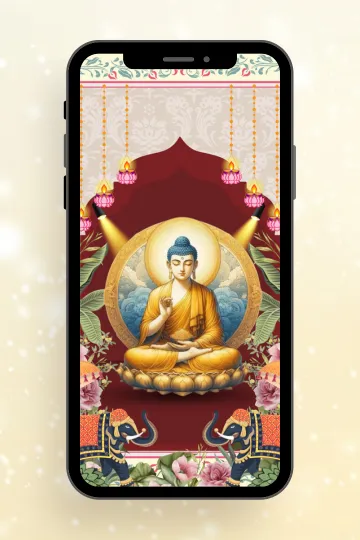 Dharma Wheel Journey Buddhist Wedding Invitation