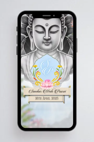 An Auspicious Beginning Buddhist Wedding Invitation