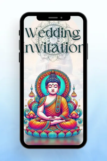 Sacred Chants, Sacred Bonds Buddhist Wedding Invitation
