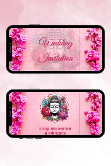 Blessed by the Sangha Buddhist Wedding Invitation