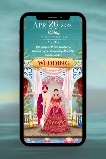 Vibrant Punjabi Wedding E-Invite Sikh Marriage