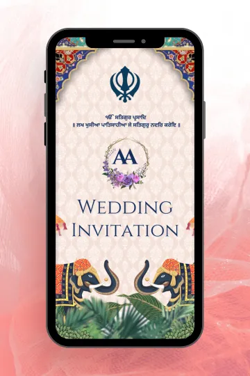 Animated Sikh Wedding Invitation Modern Punjabi Shaadi