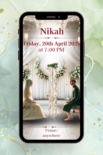 Islamic Wedding E-Invite Nikah Digital Invitation
