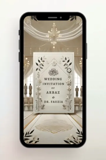 Elegant Wedding E-Card Nikah Invitation