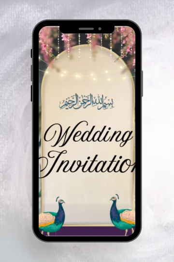 Luxury Wedding Invitation Nikah Video E-Card