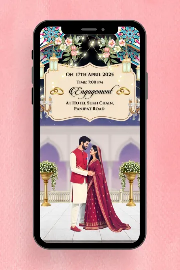 Midnight Blue Ring Ceremony Digital Invitation