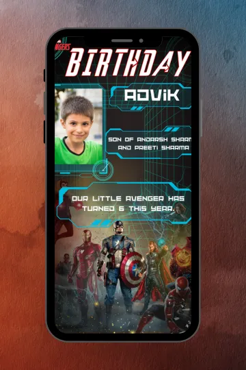 Avengers Style Unique Birthday Invitations